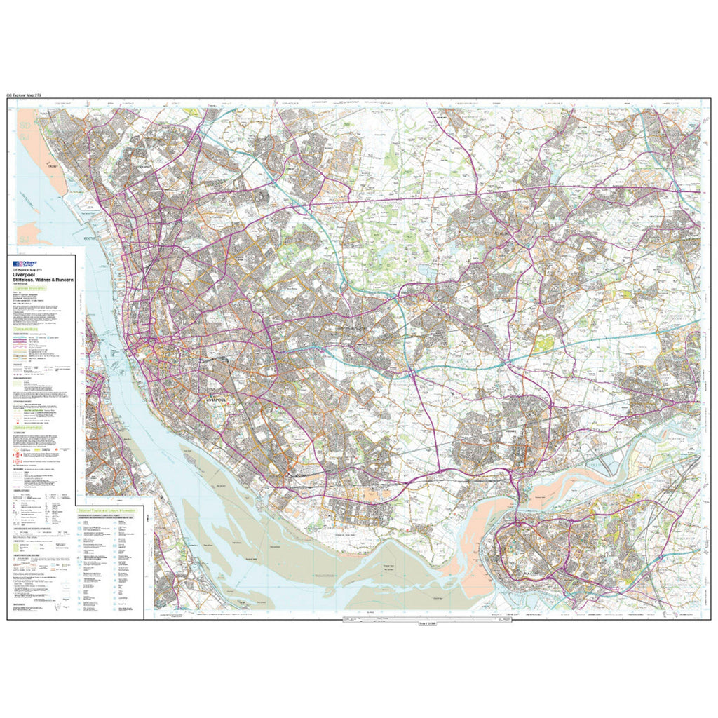 Explorer Active 275 Liverpool, St Helens, Widnes & Runcorn Map With Digital Version