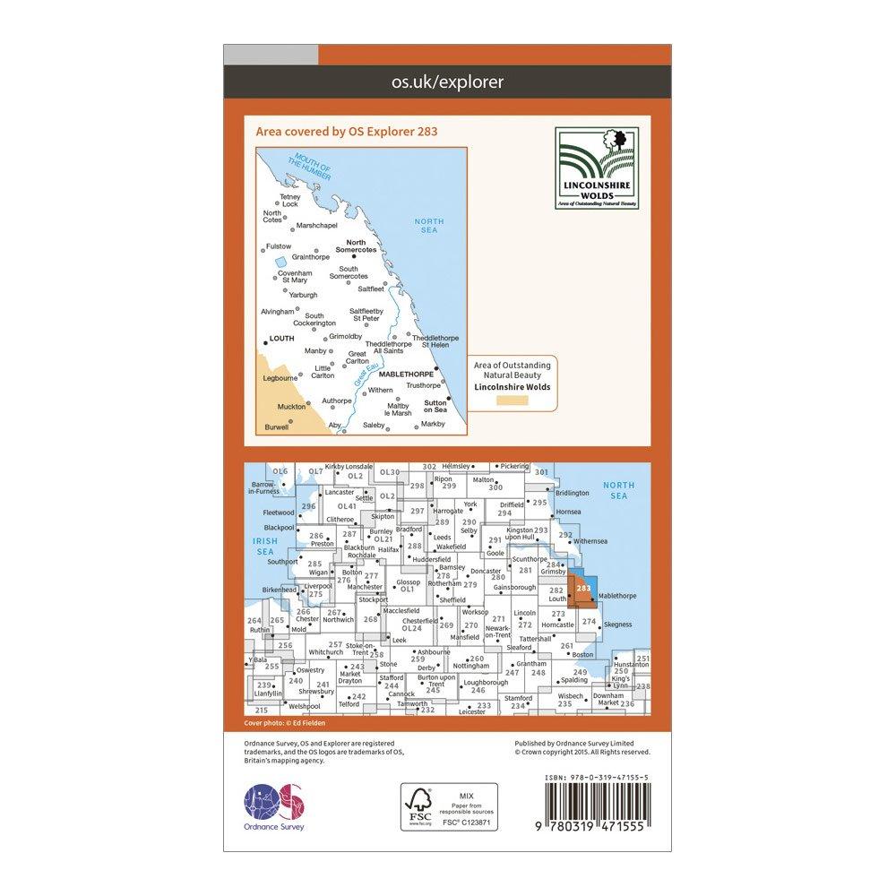 Explorer Active 283 Louth & Mablethorpe Map With Digital Version