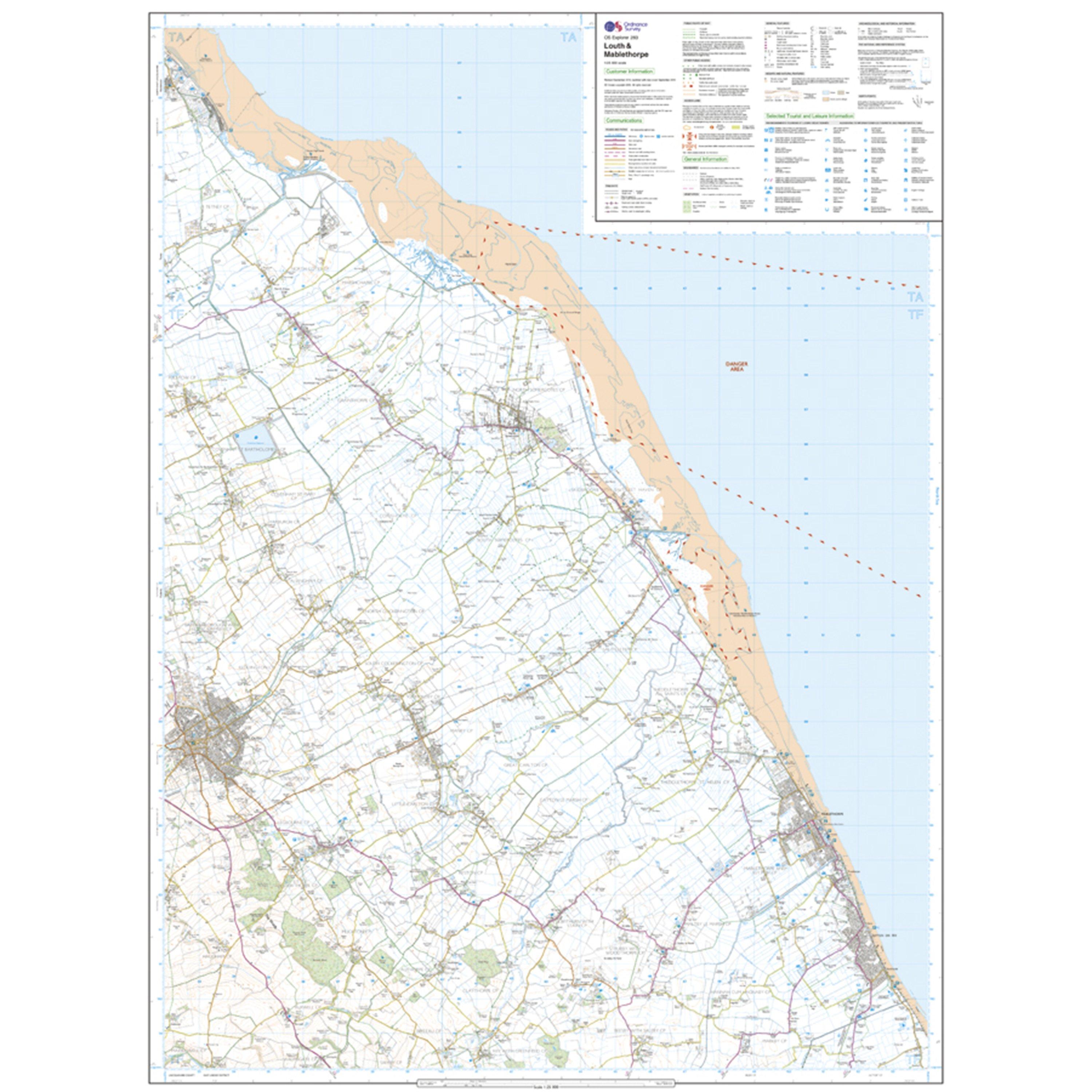 Explorer Active 283 Louth & Mablethorpe Map With Digital Version