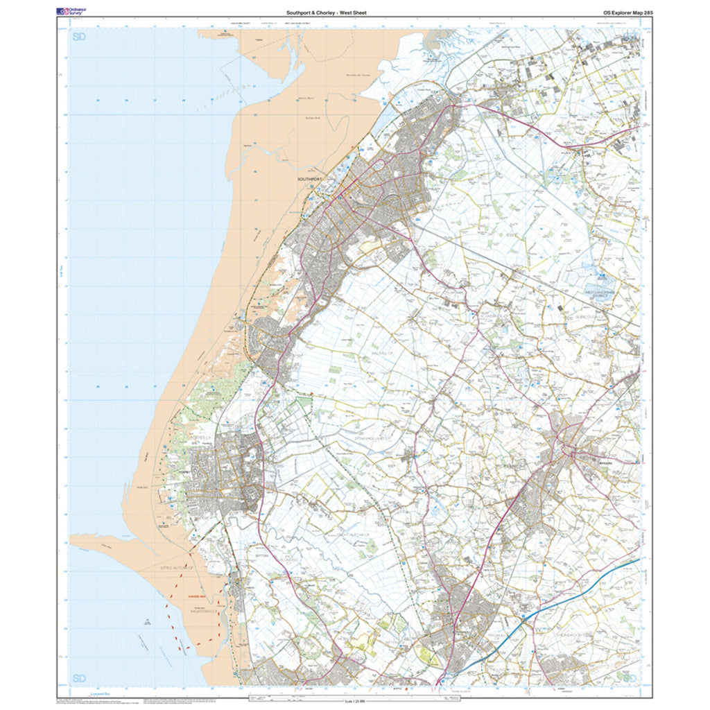 Explorer Active 285 Southport & Chorley Map With Digital Version