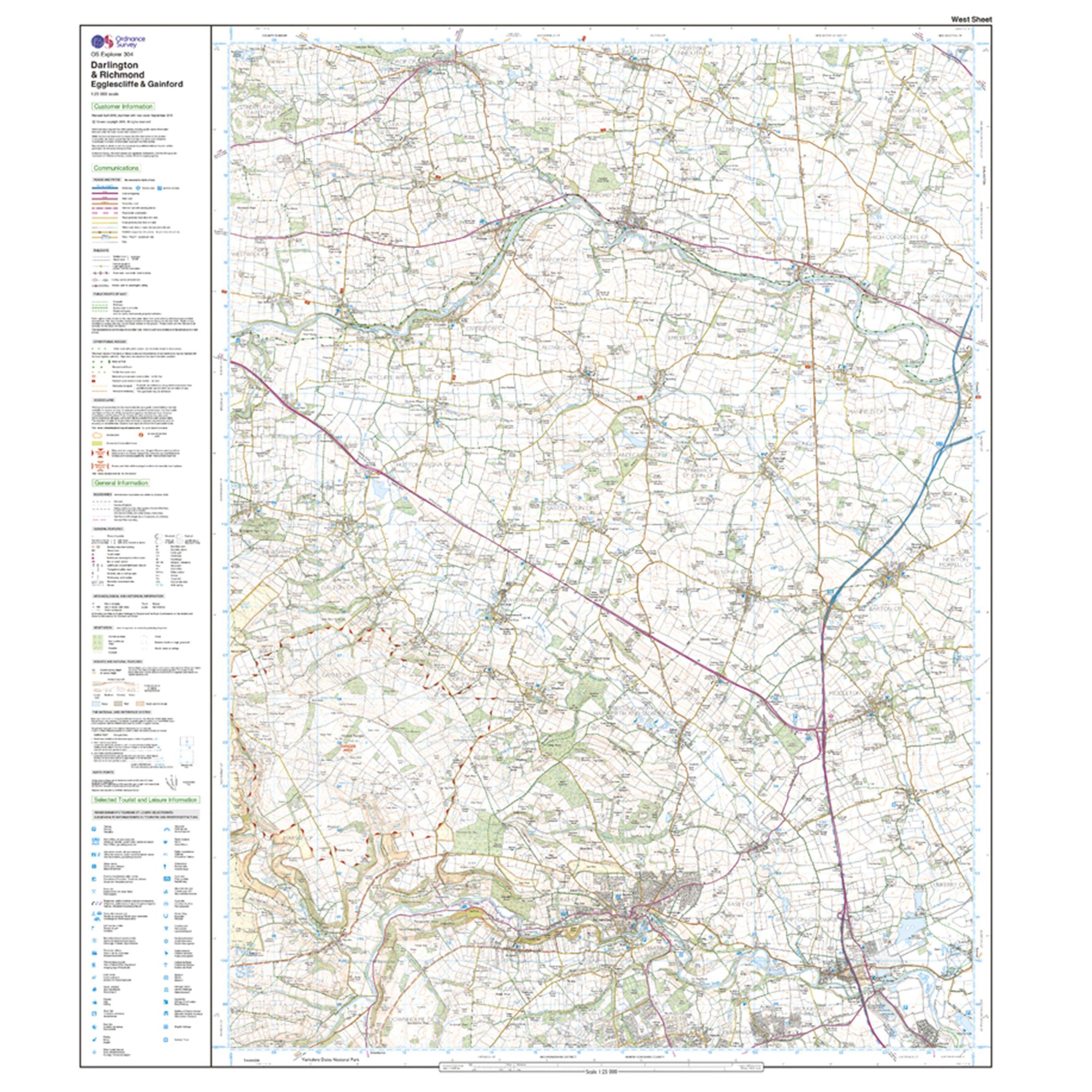 Explorer Active 304 Darlington & Richmond Map With Digital Version
