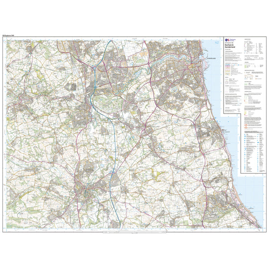 Explorer Active 308 Durham & Sunderland Map With Digital Version