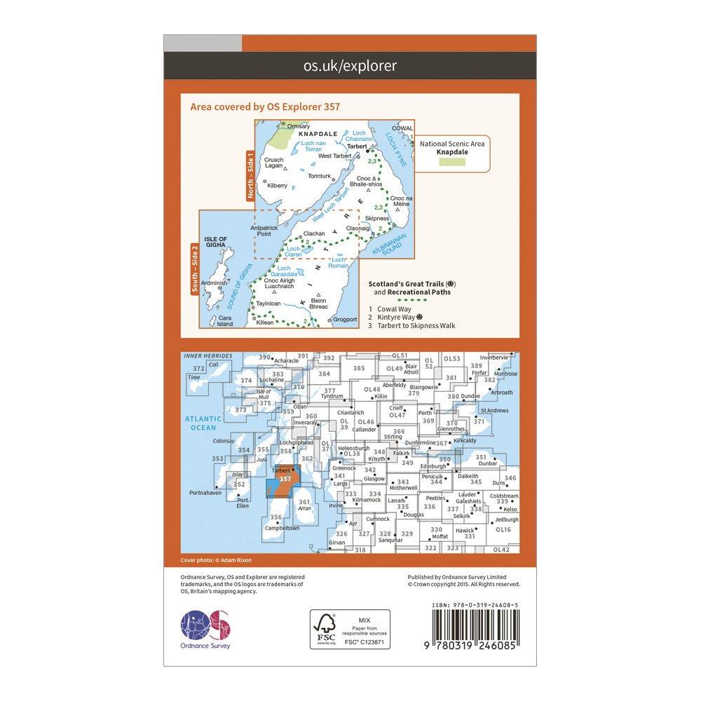 Explorer 357 Kintyre North Map With Digital Version