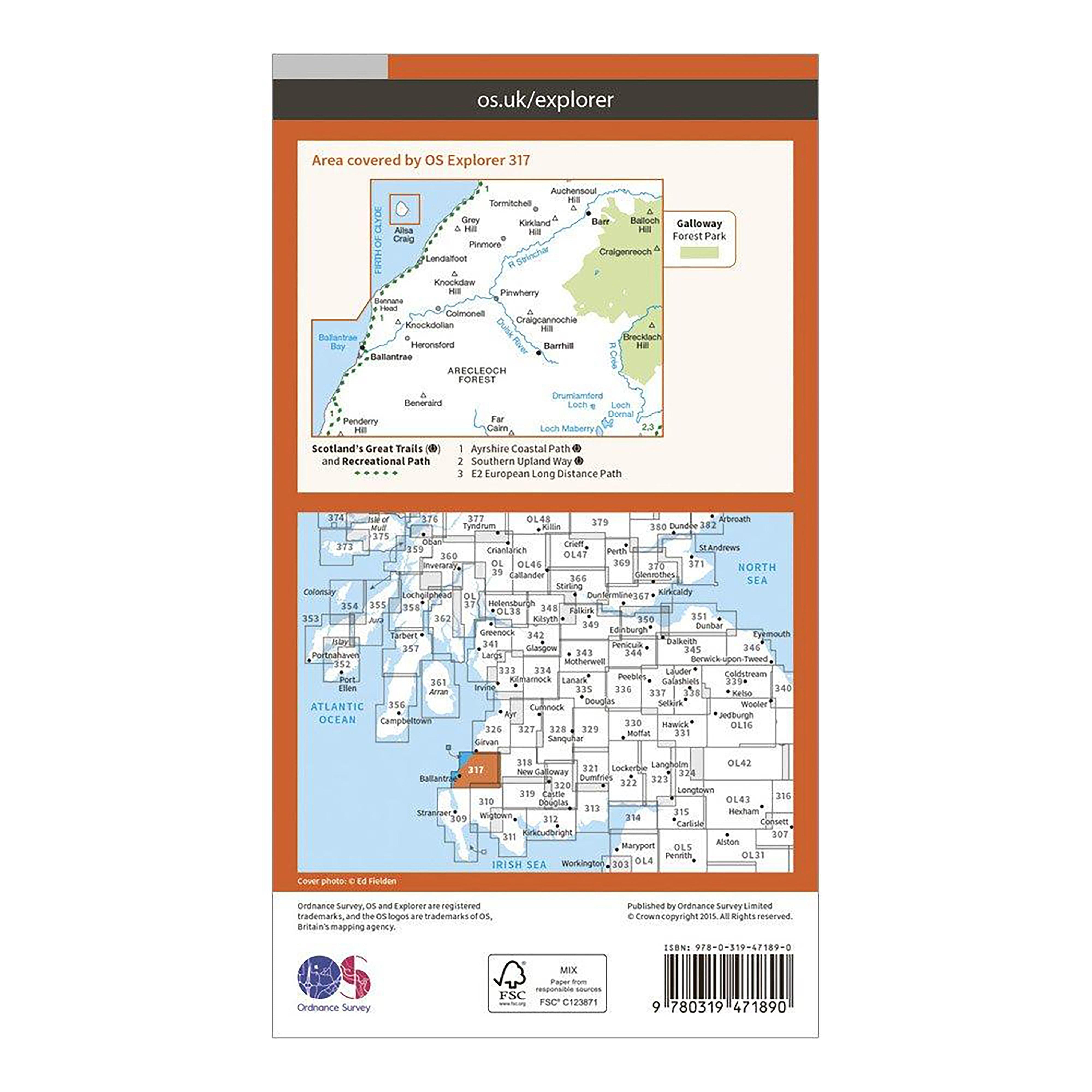 Explorer Active 317 Ballantrae, Barr & Barrhill Map With Digital Version