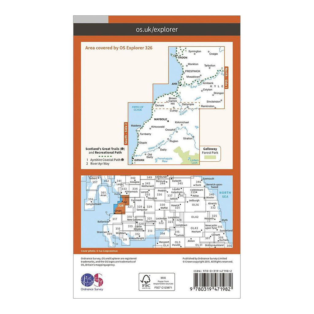 Explorer Active 326 Ayr & Troon Map With Digital Version