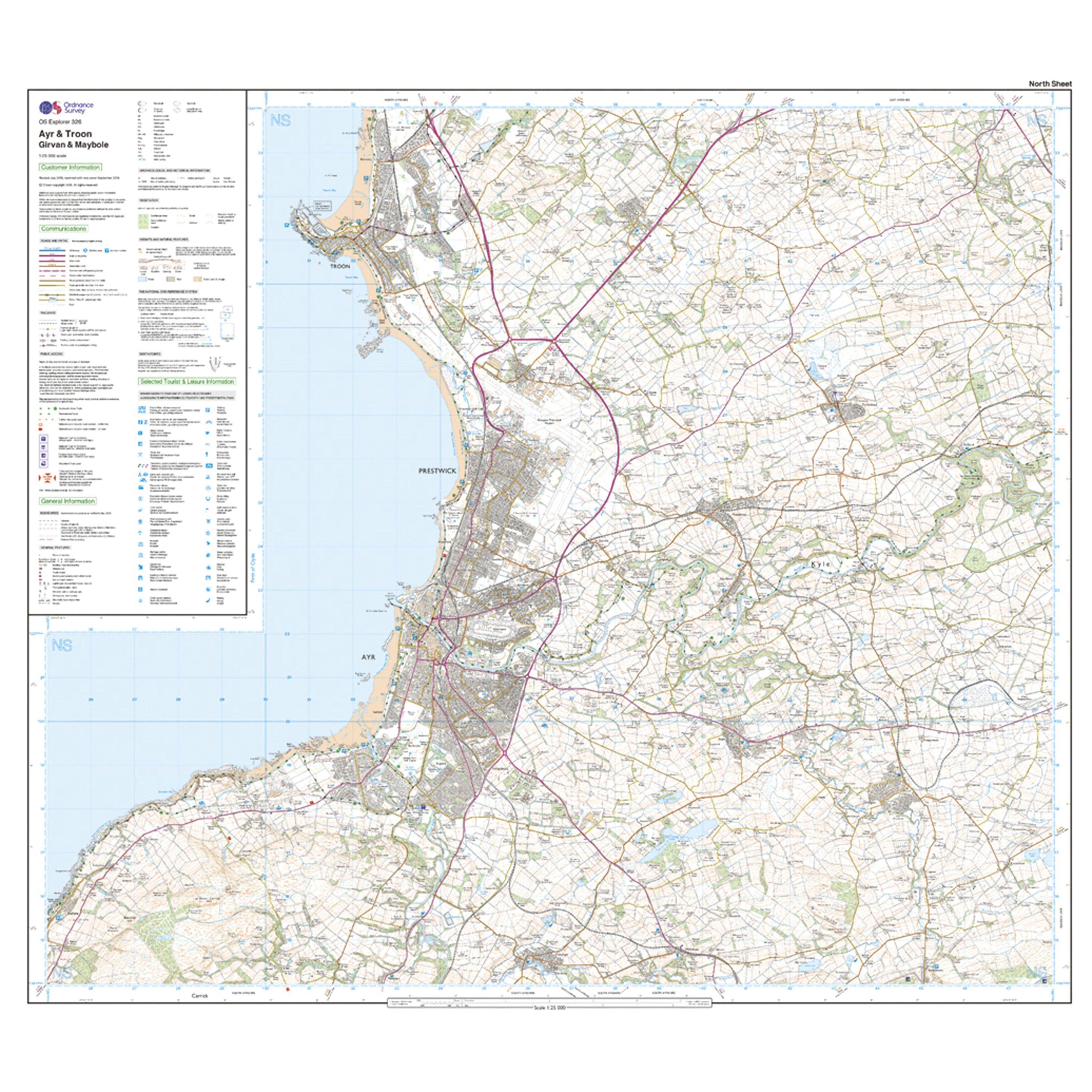 Explorer Active 326 Ayr & Troon Map With Digital Version