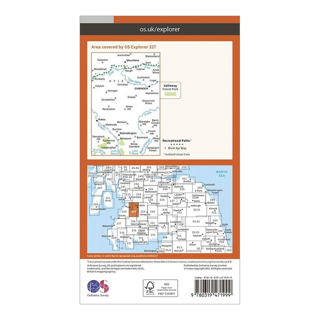 Explorer Active 327 Cumnock & Dalmellington Map With Digital Version