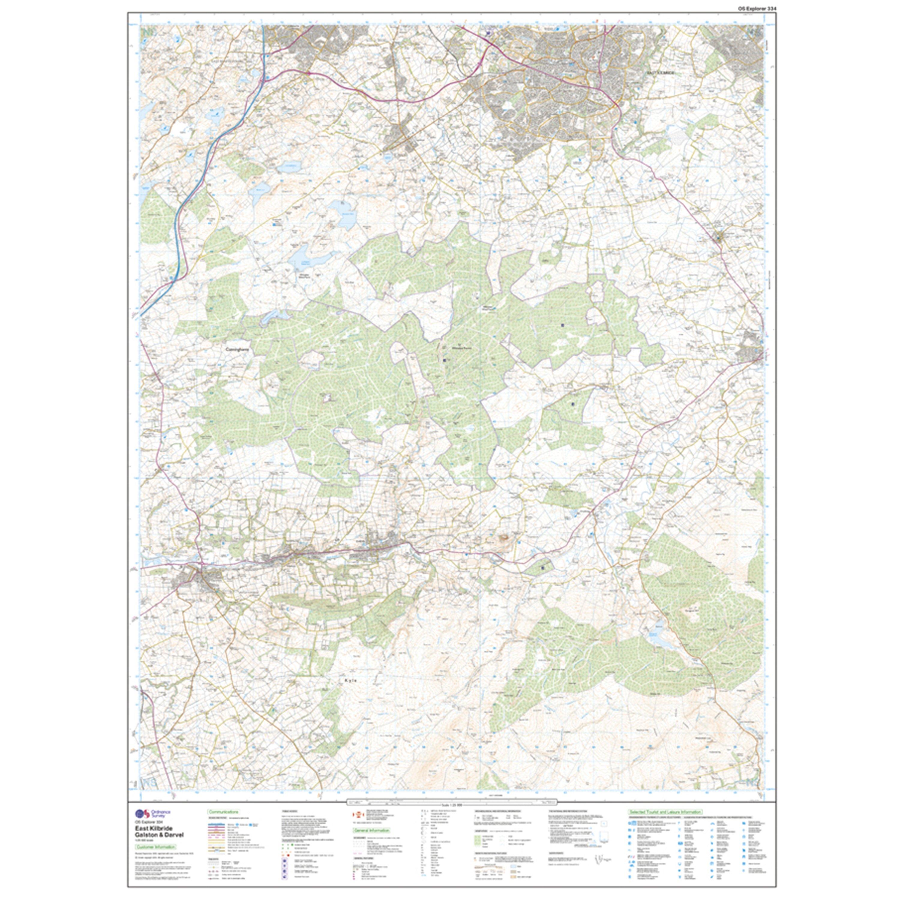 Explorer Active 334 East Kilbride, Galston & Darvel Map With Digital Version