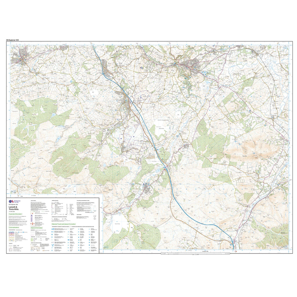 Explorer Active 335 Lanark & Tinto Hills Map With Digital Version
