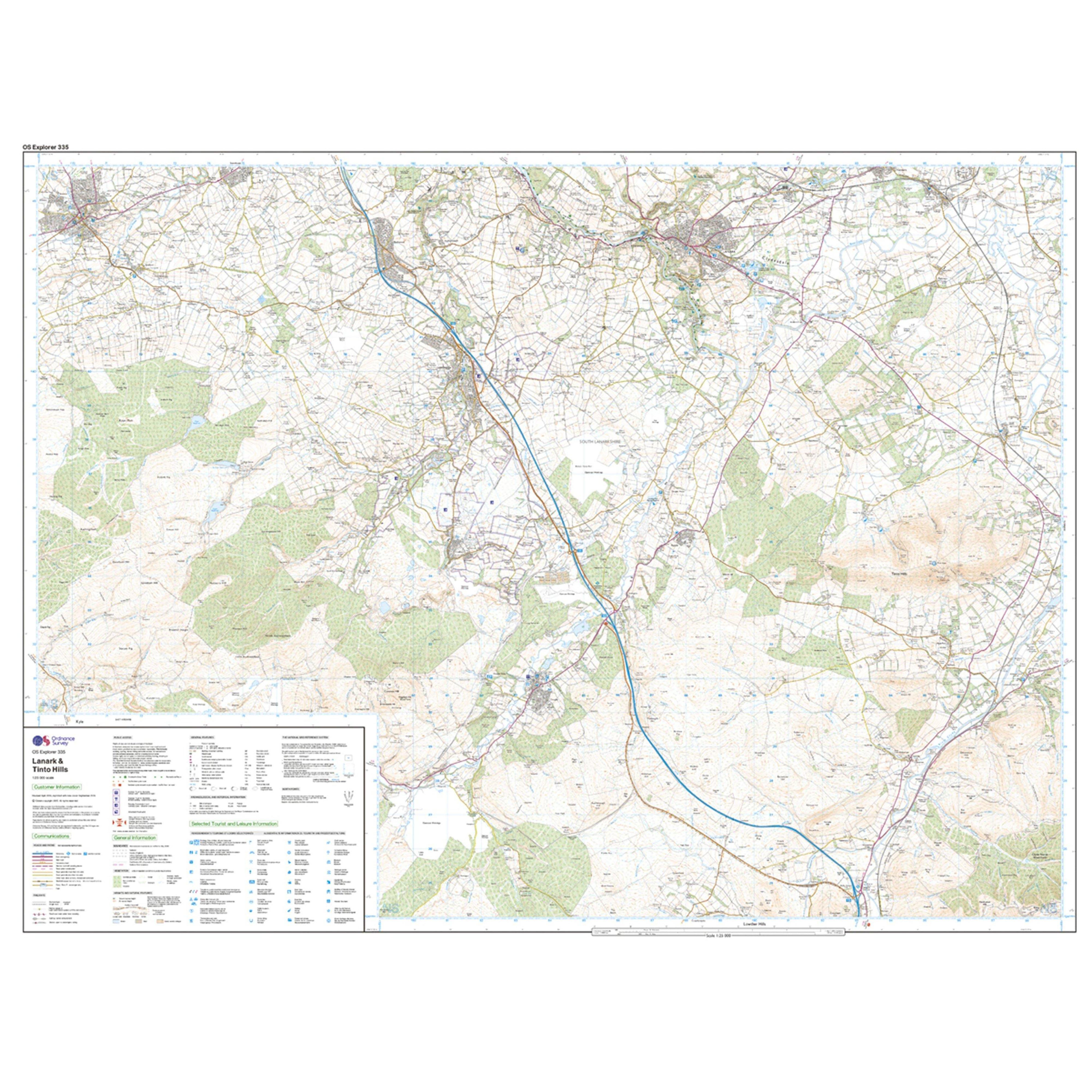 Explorer Active 335 Lanark & Tinto Hills Map With Digital Version
