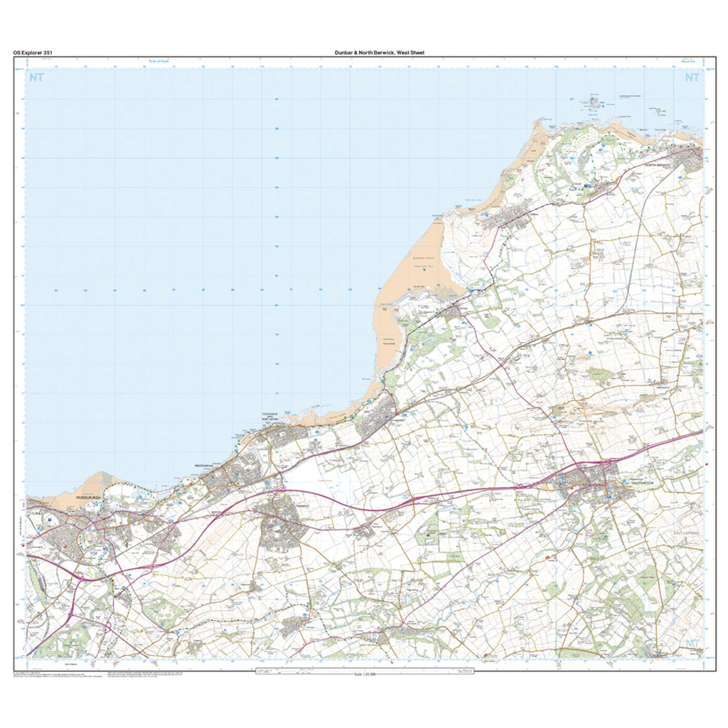 Explorer 351 Dunbar & North Berwick Map With Digital Version