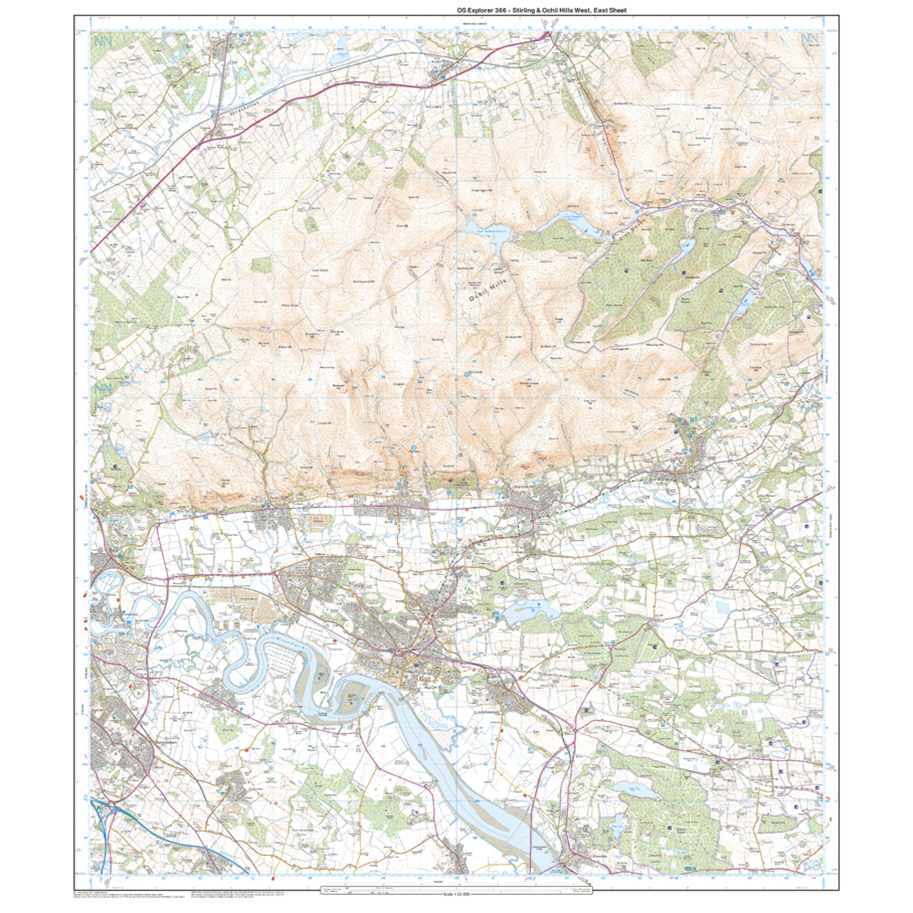 Explorer 366 Stirling & Ochil Hills Map With Digital Version