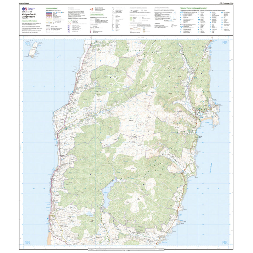 Explorer Active 356 Kintyre South Campeltown Map With Digital Version