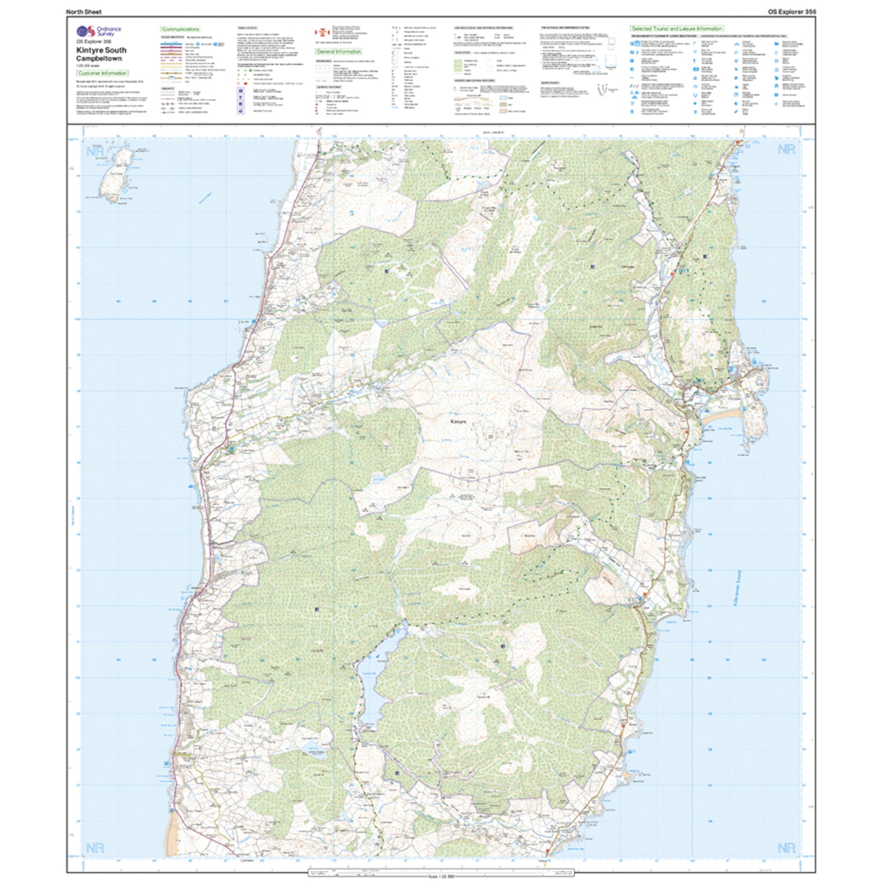 Explorer Active 356 Kintyre South Campeltown Map With Digital Version