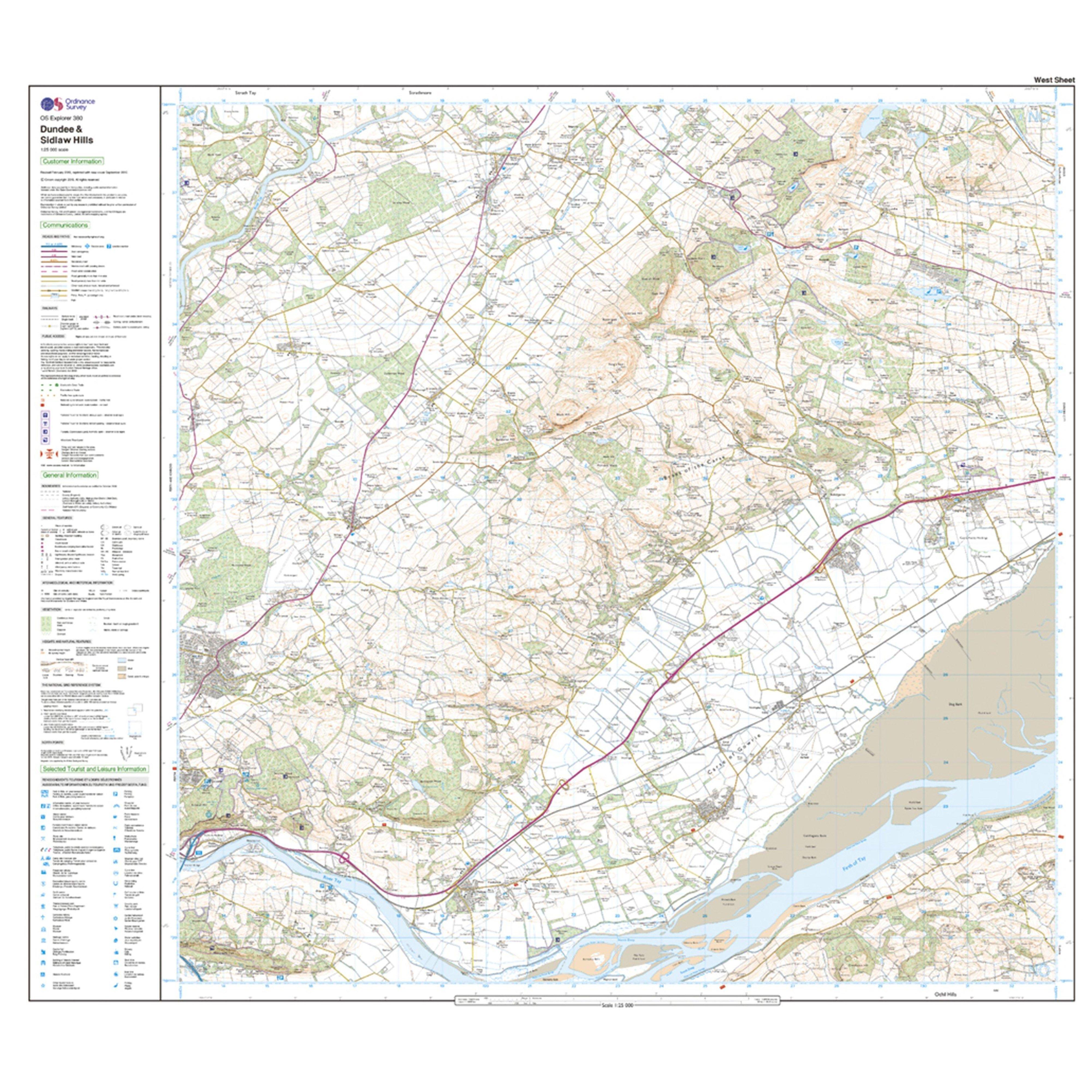 Explorer Active 380 Dundee & Sidlaw Hills Map With Digital Version