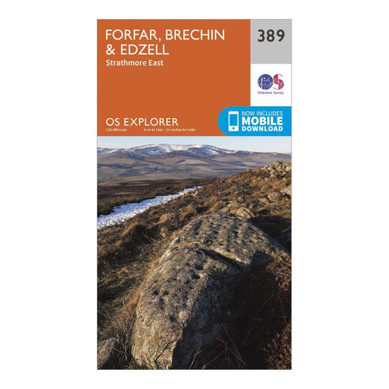 Explorer 389 Forfar, Brechin & Edzell Map With Digital Version