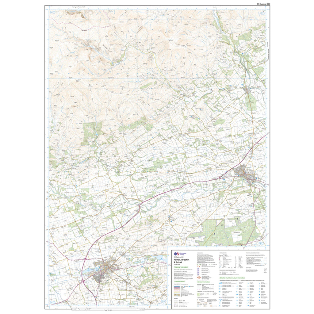Explorer 389 Forfar, Brechin & Edzell Map With Digital Version