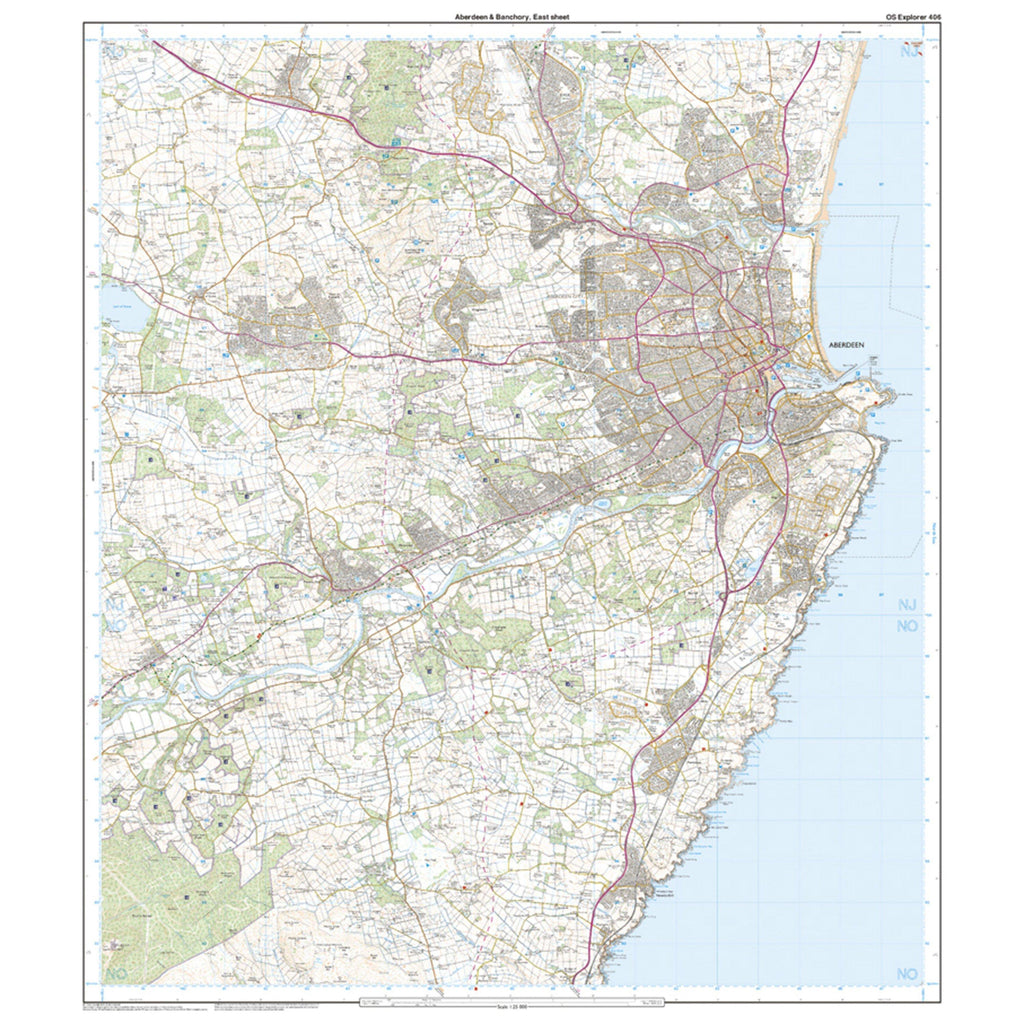 Explorer Active 406 Aberdeen & Banchory Map With Digital Version