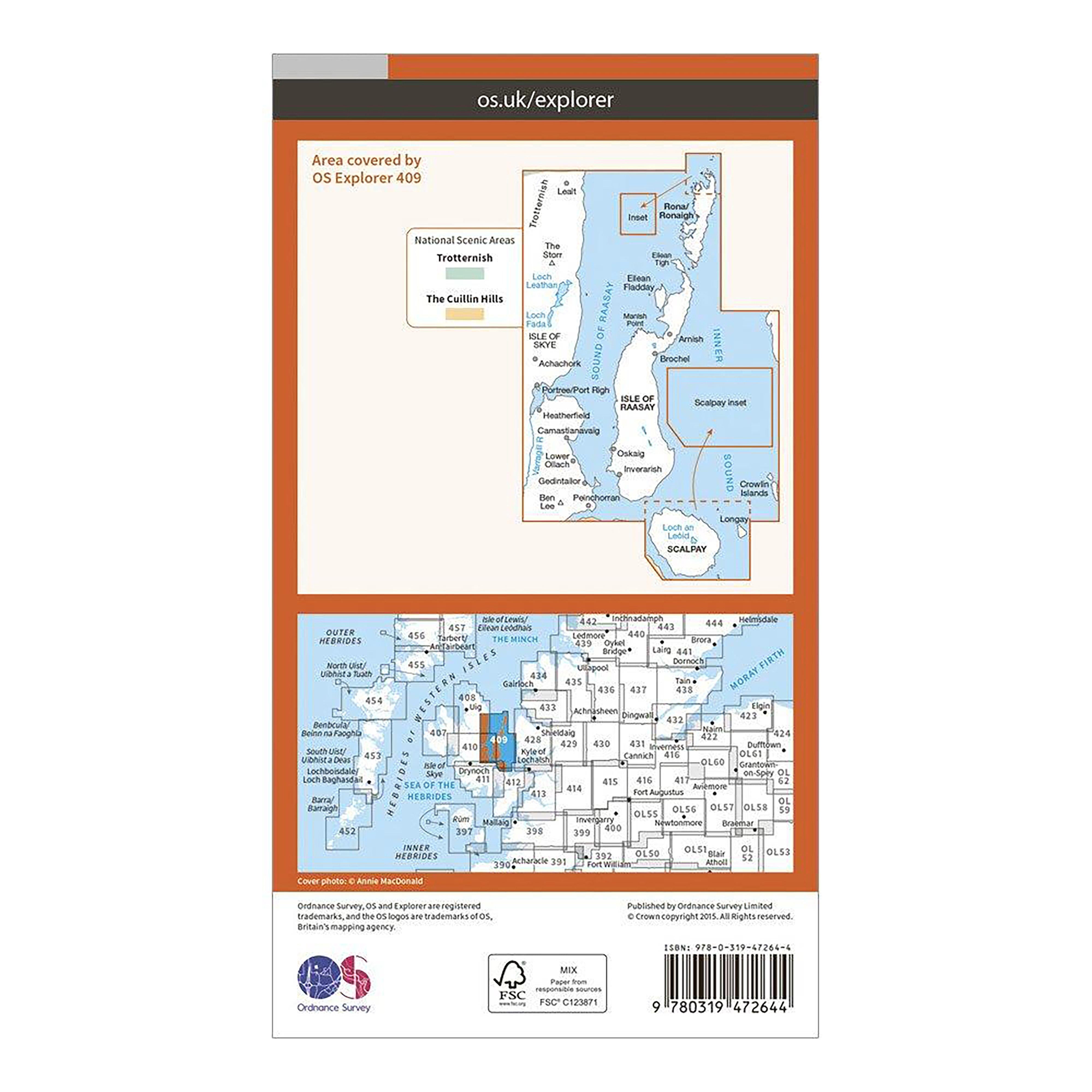 Explorer Active 409 Rasaay, Rona & Scalpay Map With Digital Version