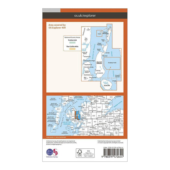 Explorer Active 409 Rasaay, Rona & Scalpay Map With Digital Version