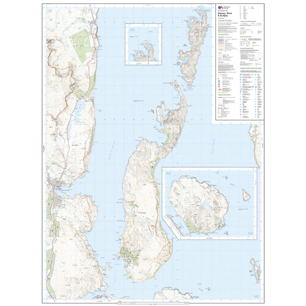 Explorer Active 409 Rasaay, Rona & Scalpay Map With Digital Version