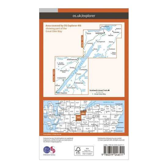 Explorer 416 Inverness, Loch Ness & Culloden Map With Digital Version