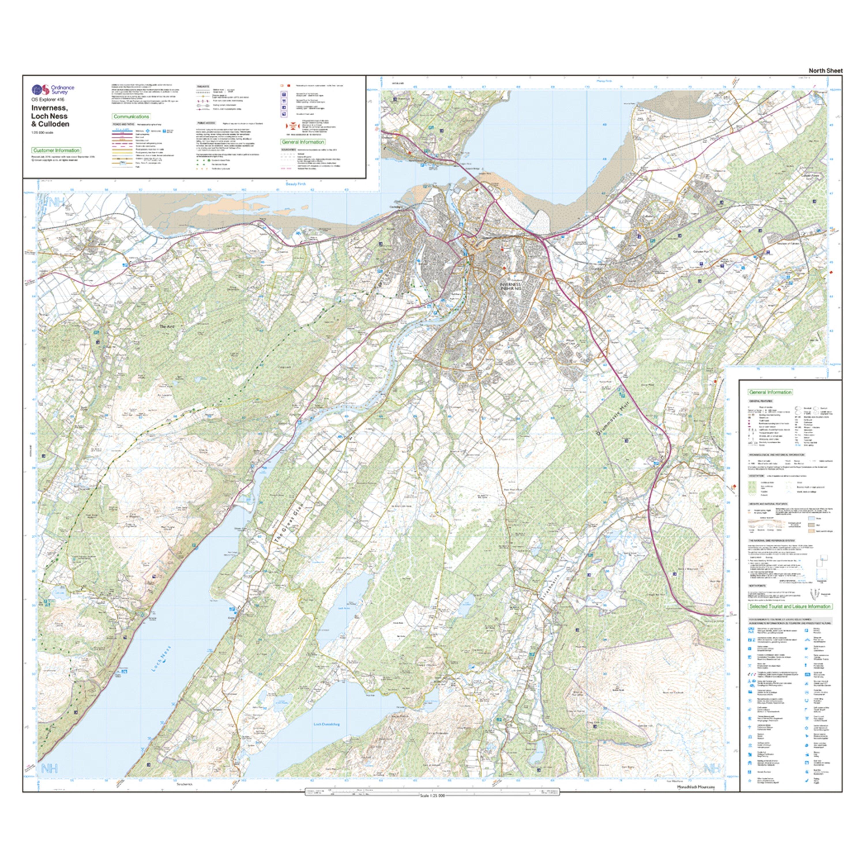 Explorer 416 Inverness, Loch Ness & Culloden Map With Digital Version