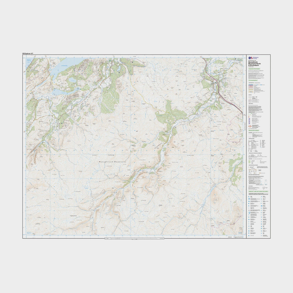 Explorer Active 417 Monadhliath Mountains North & Strathdearn Map With Digital Version