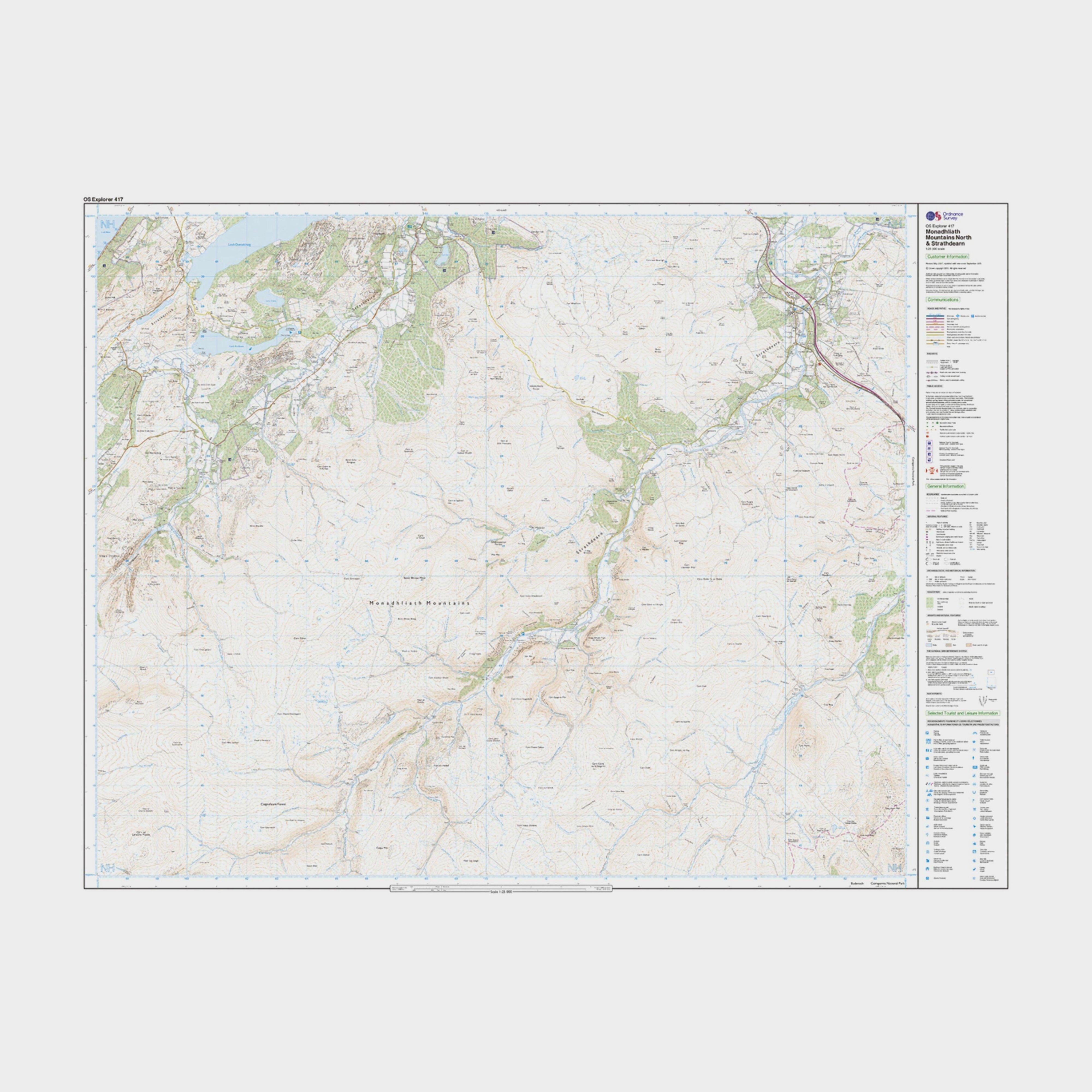 Explorer Active 417 Monadhliath Mountains North & Strathdearn Map With Digital Version