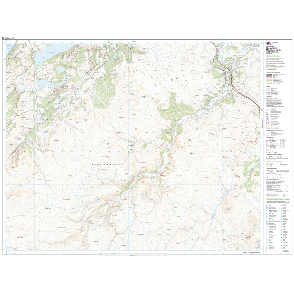 Explorer 417 Monadhliath Mountains North & Strathdearn Map With Digital Version