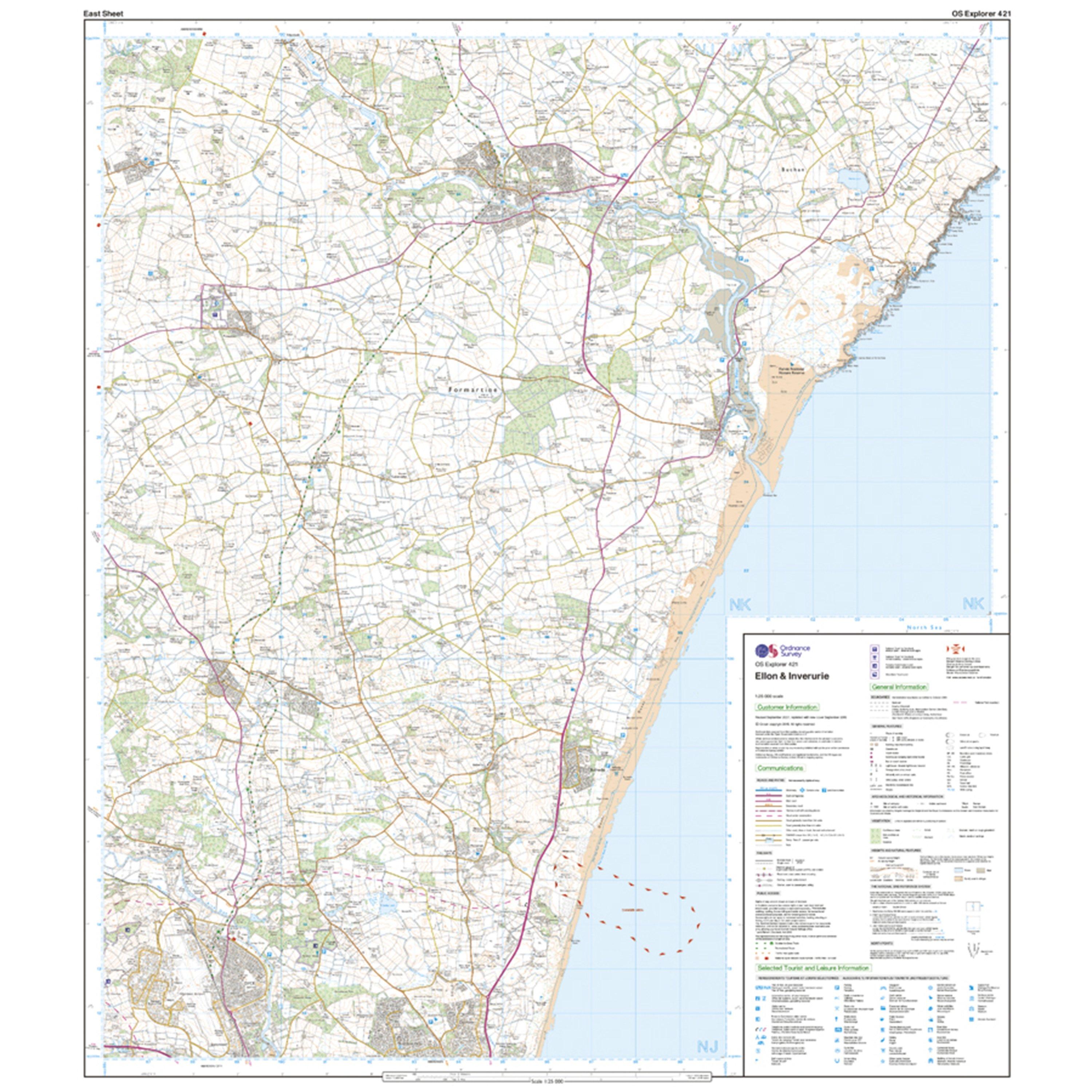Explorer 421 Ellon & Inverurie Map With Digital Version