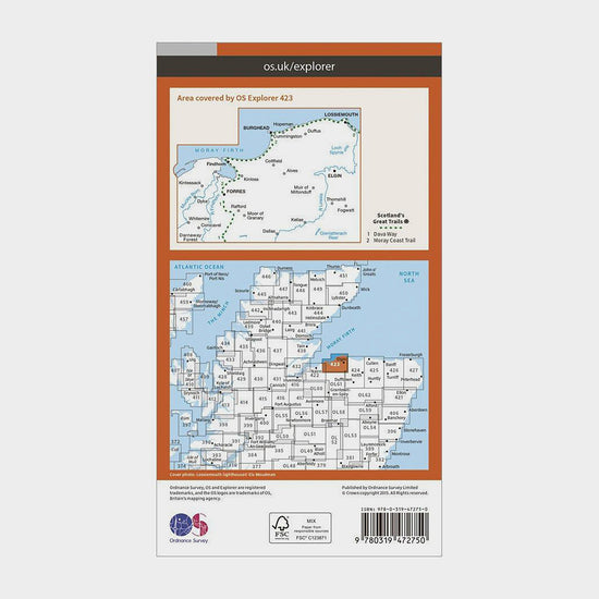 Explorer Active 423 Elgin, Forres & Lossiemouth Map With Digital Version