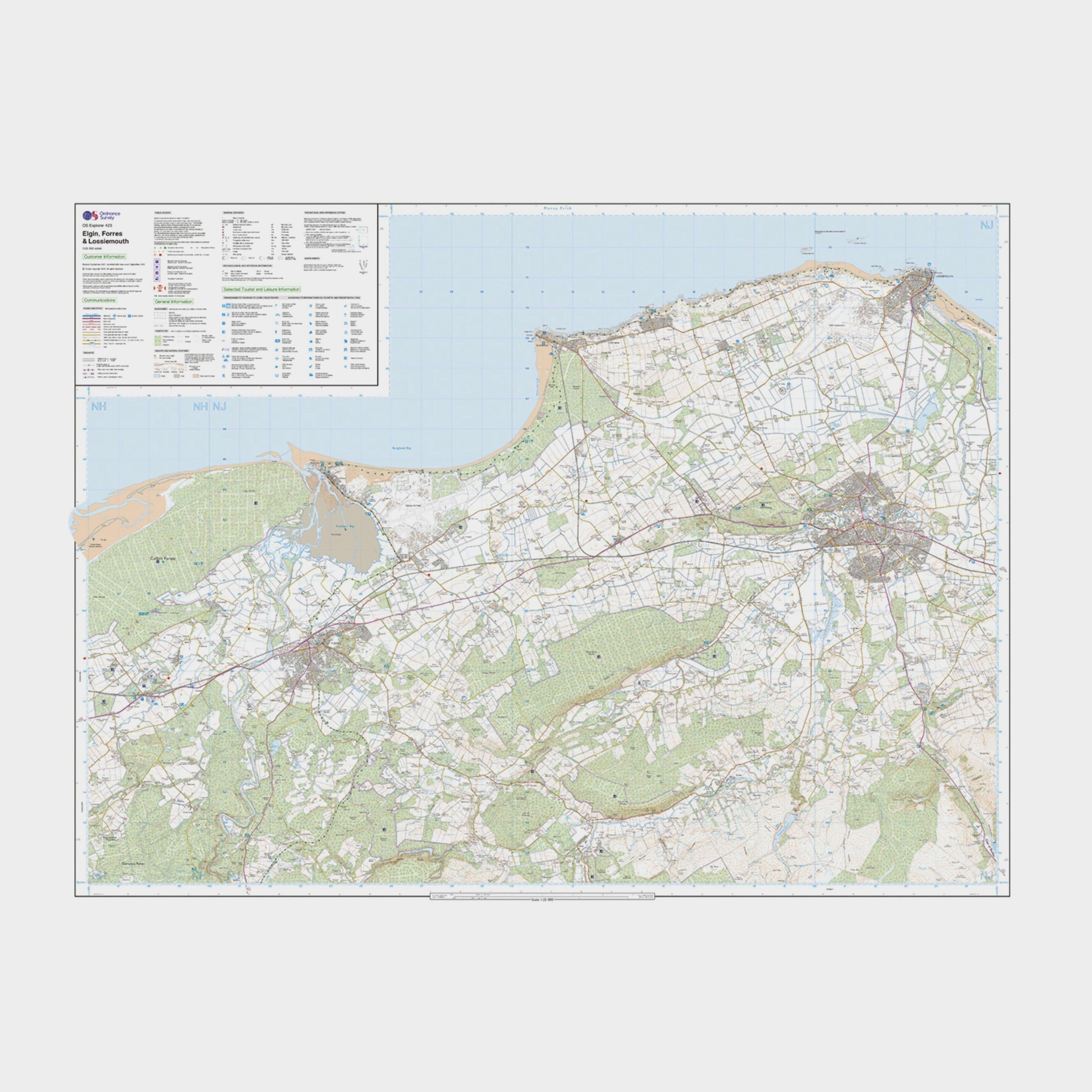 Explorer Active 423 Elgin, Forres & Lossiemouth Map With Digital Version
