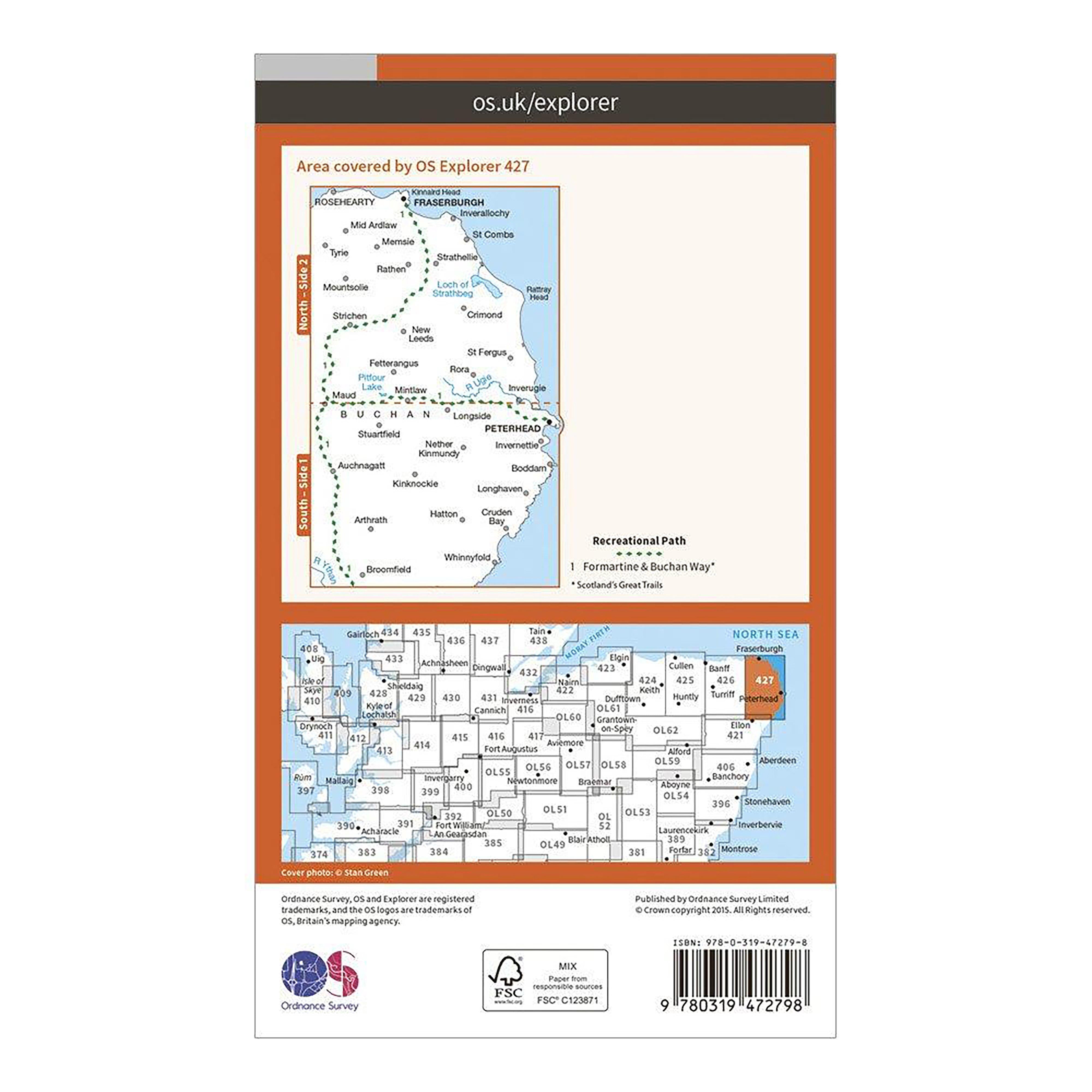 Explorer Active 427 Peterhead & Fraserburgh Map With Digital Version