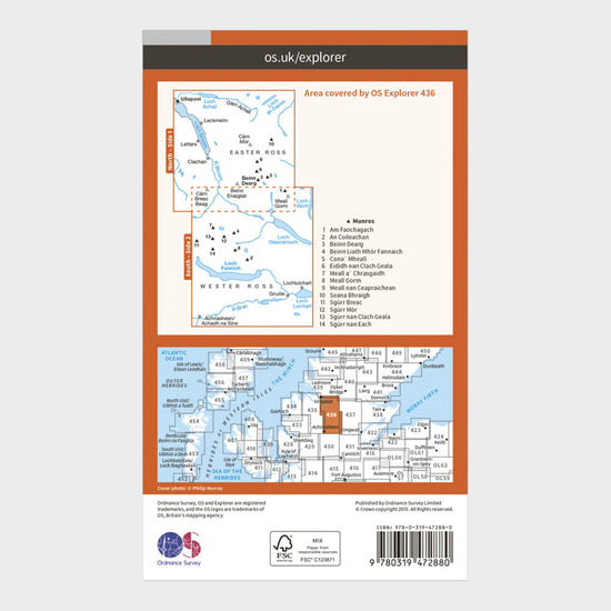Explorer Active 436 Beinn Dearg & Loch Fannich Map With Digital Version