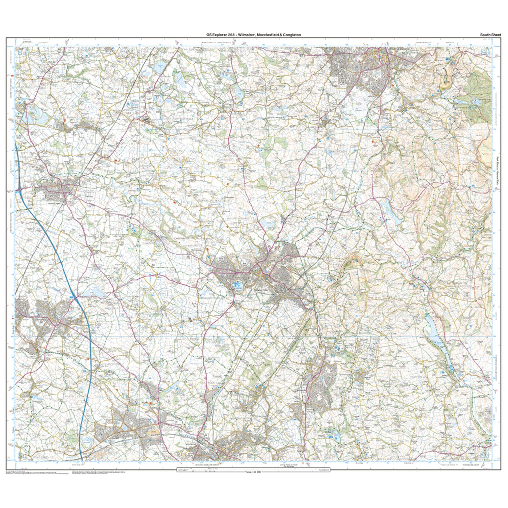 Explorer 268 Wilmslow, Macclesfield & Congleton Map With Digital Version