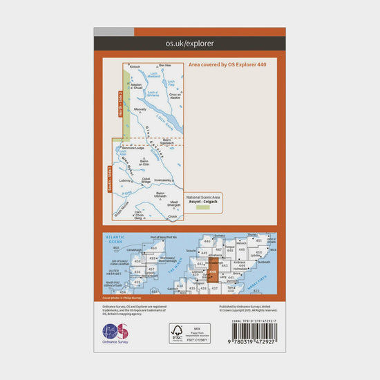 Explorer Active 440 Glen Cassley & Glen Oykel Map With Digital Version