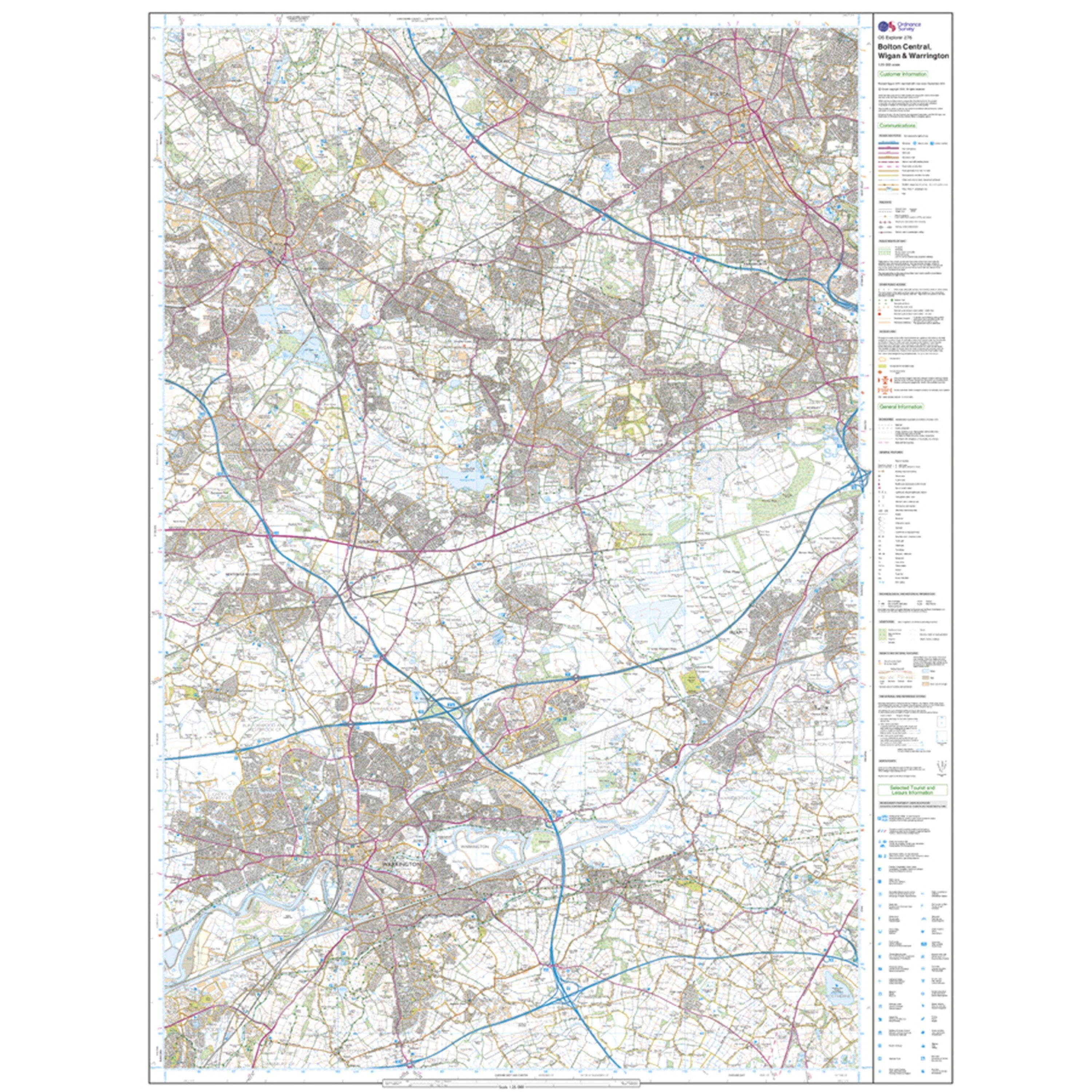 Explorer 276 Bolton, Wigan & Warrington Map With Digital Version