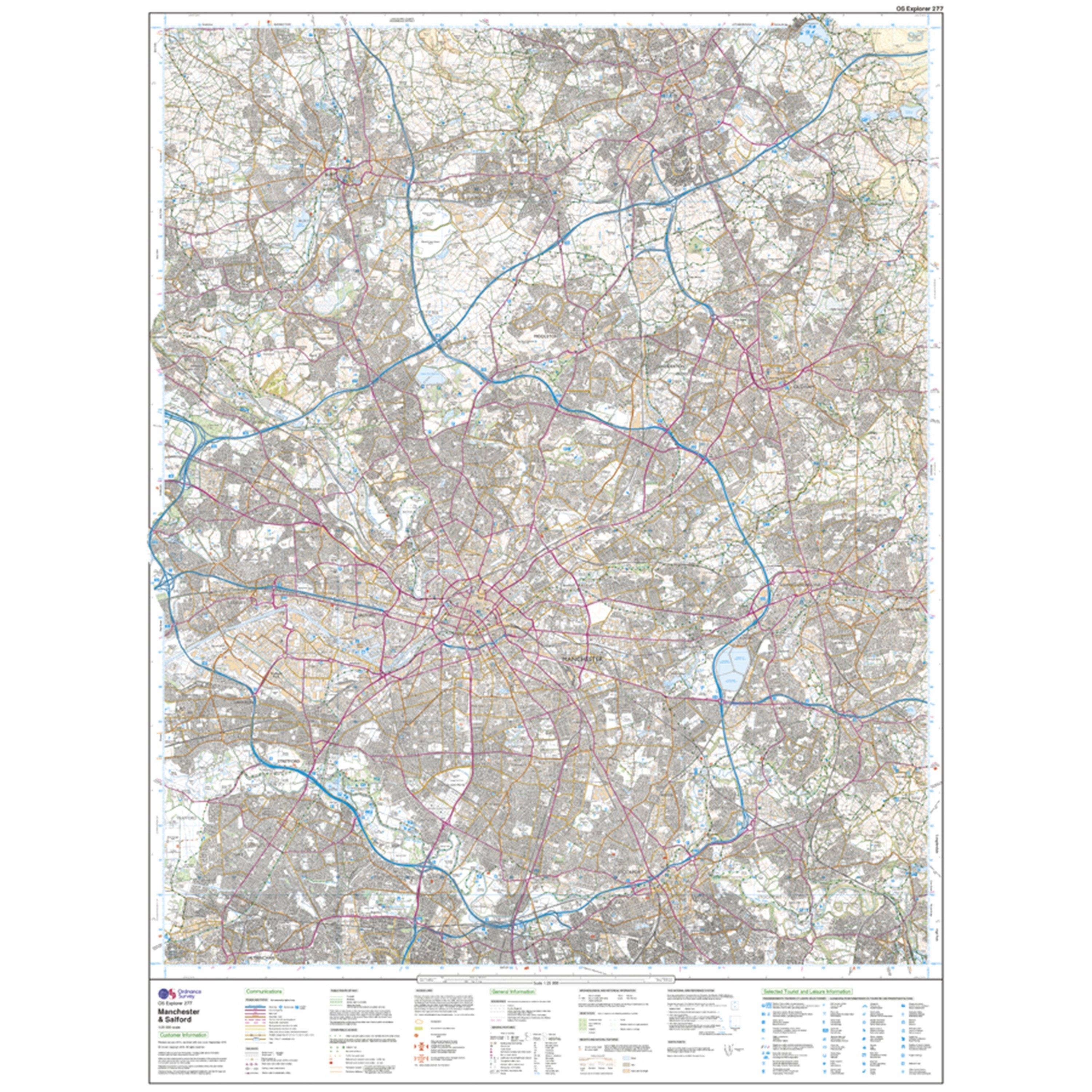 Explorer 277 Manchester & Salford Map With Digital Version