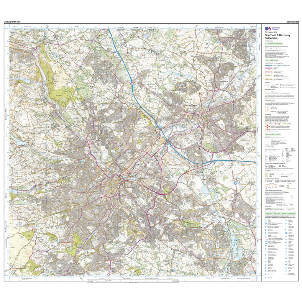 Explorer 278 Sheffield & Barnsley Map With Digital Version