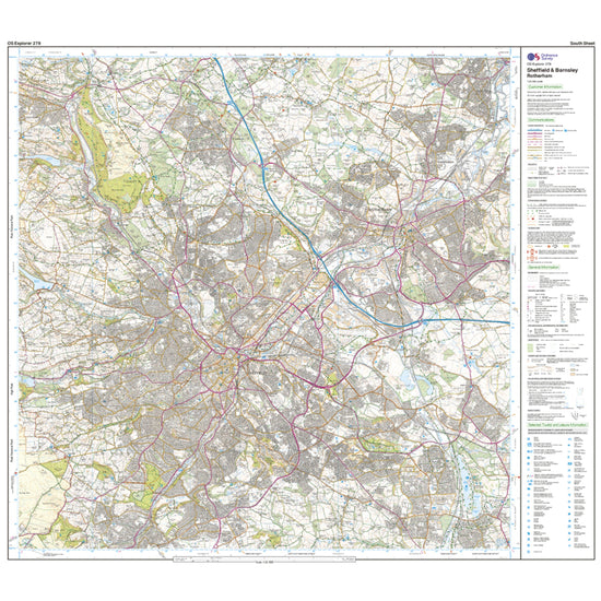 Explorer 278 Sheffield & Barnsley Map With Digital Version