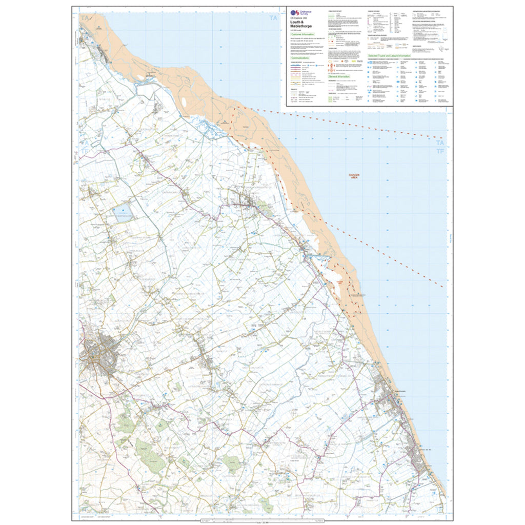 Explorer 283 Louth & Mablethorpe Map With Digital Version