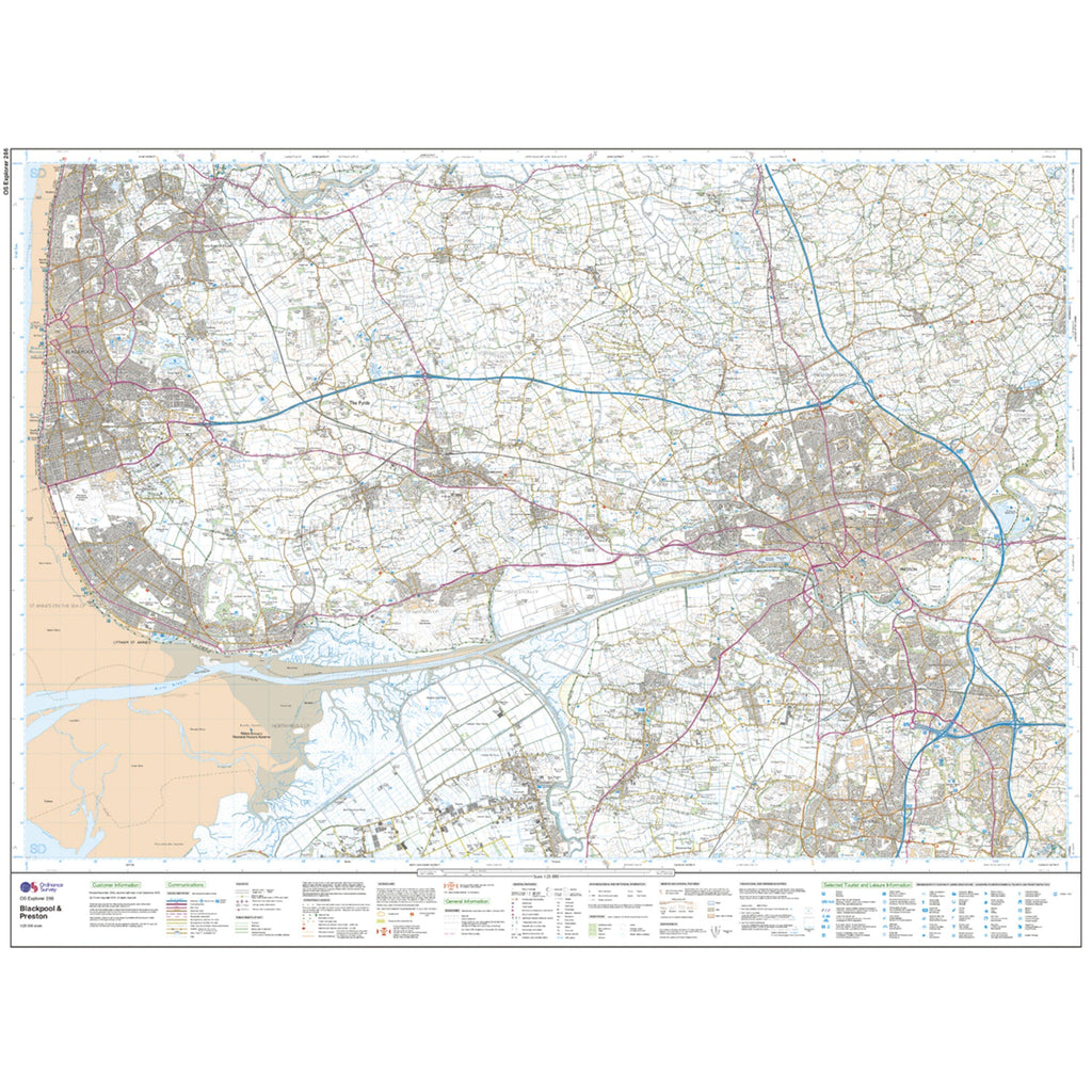 Explorer 286 Blackpool & Preston Map With Digital Version