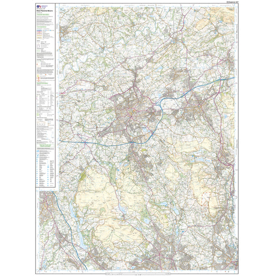 Explorer 287 West Pennine Moors, Blackburn, Darwen & Accrington Map With Digital Version