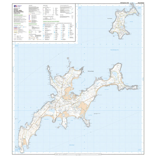 Explorer Active 465 Orkney - Sanday, Eday, North Ronaldsay & Stronsay Map With Digital Version