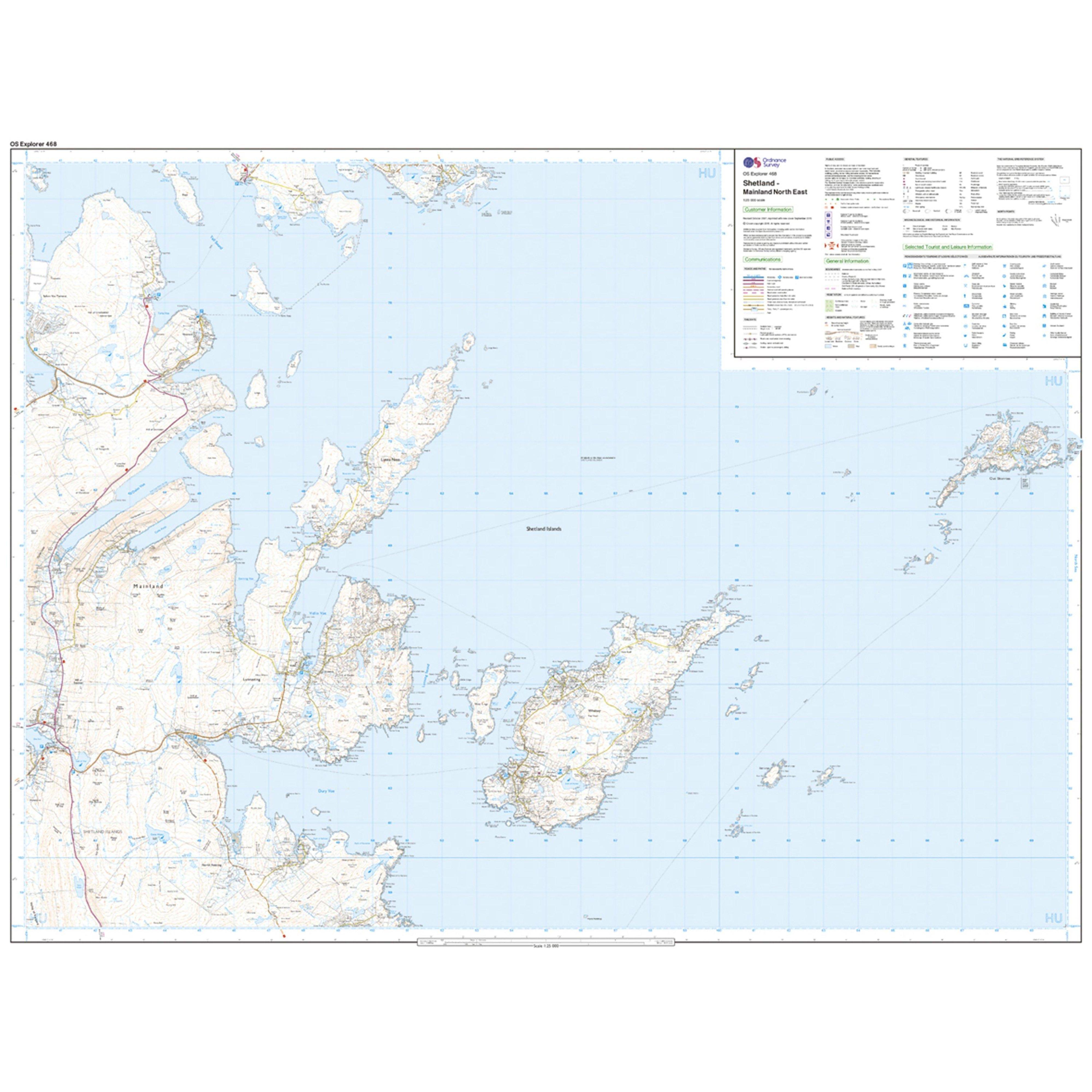 Explorer Active 468 Shetland - Mainland North East Map With Digital Version