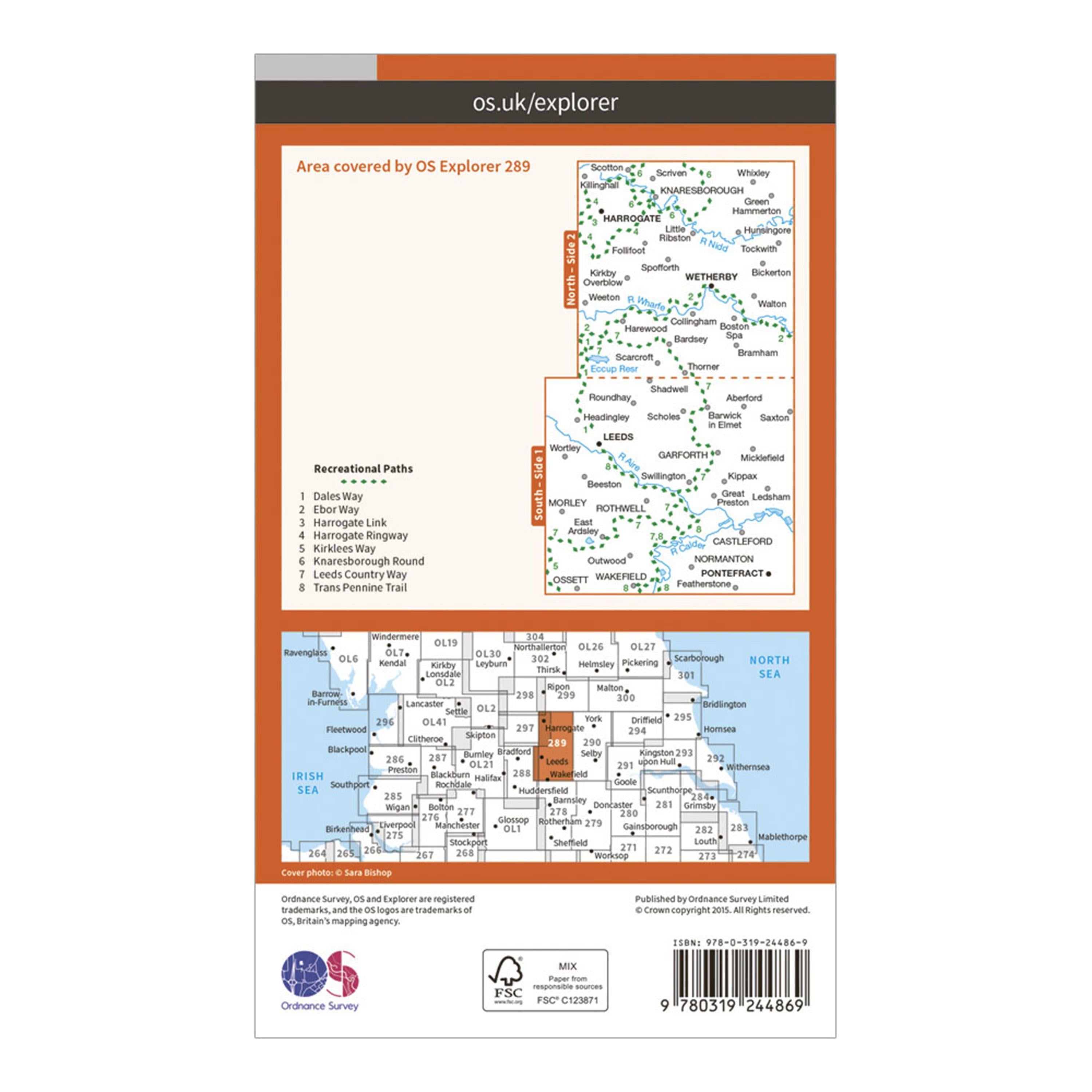 Explorer 289 Leeds Map With Digital Version