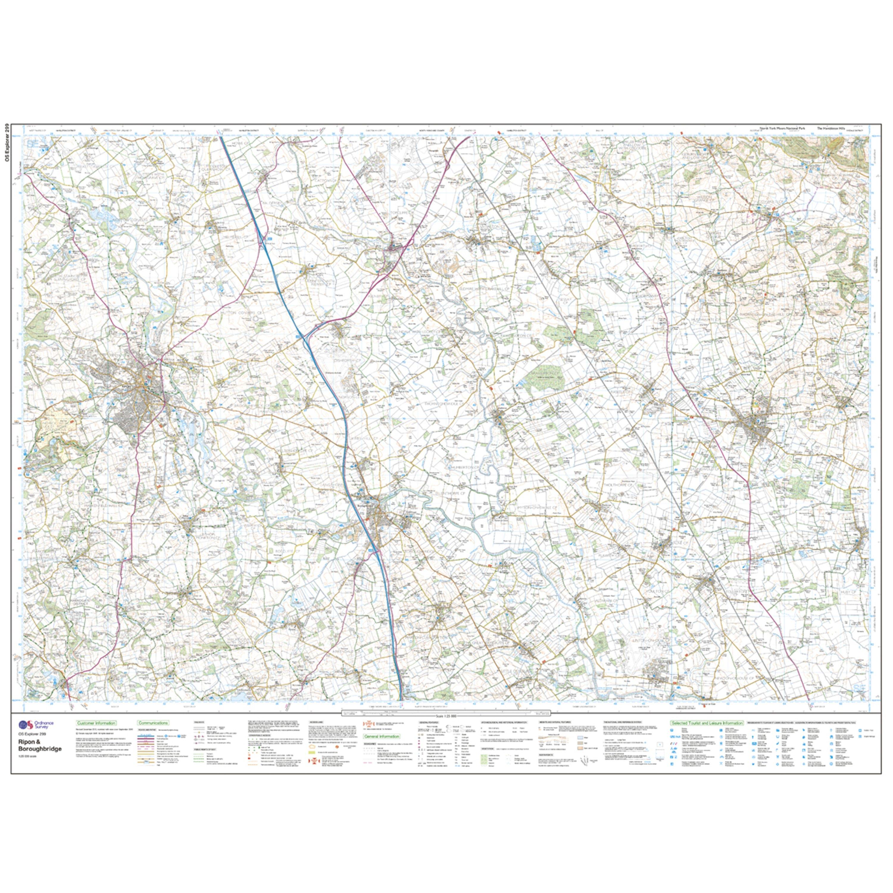 Explorer 299 Ripon & Boroughbridge Map With Digital Version