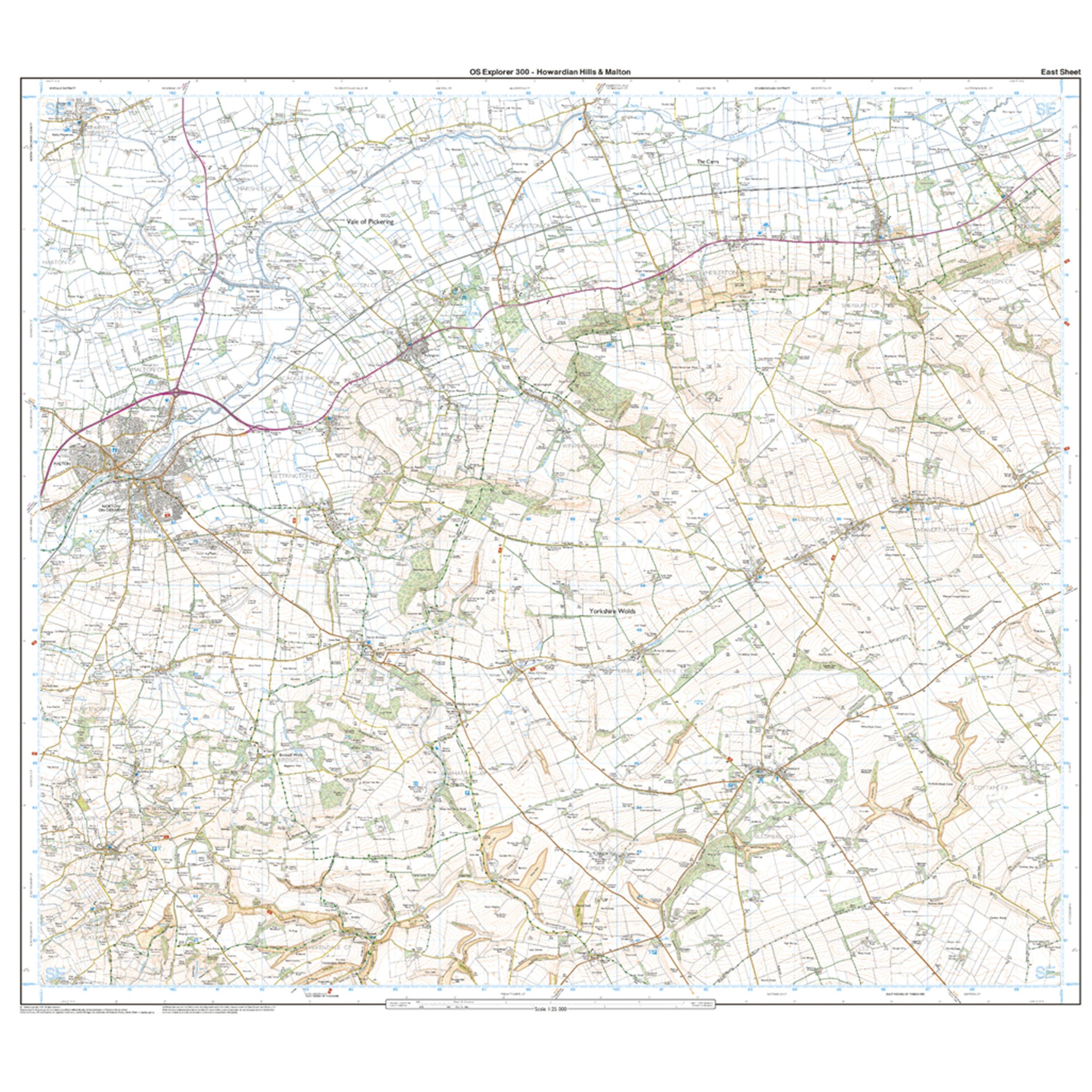 Explorer 300 Howardian Hills & Malton Map With Digital Version
