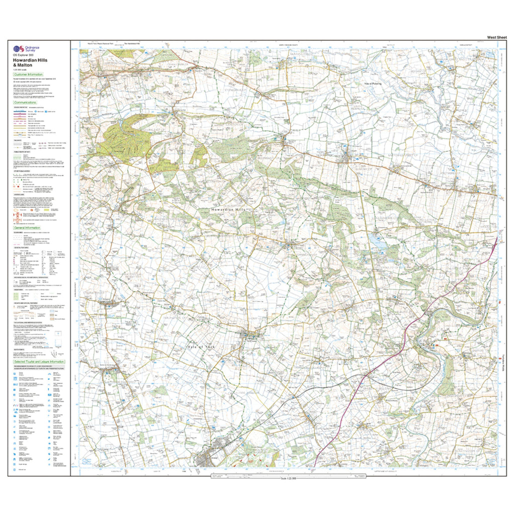Explorer 300 Howardian Hills & Malton Map With Digital Version